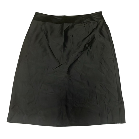 Ann Taylor Petites Vintage Silk A-line Skirt Black 8P - Picture 6 of 6